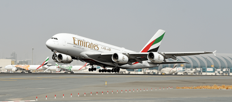 Emirates again with A380 to Amsterdam