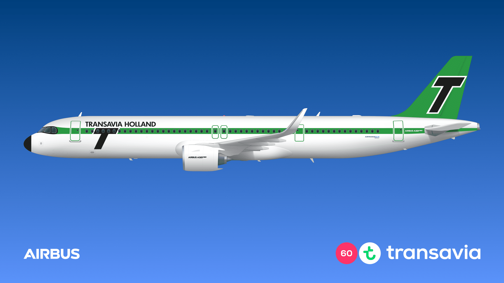 Transavia 60th anniversary Airbus in retro livery